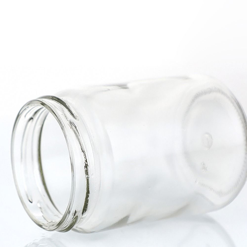 Round Mason Jar With Black Airtight Lids Glass Food Storage Kitchen Containers Canning Jars For Spi