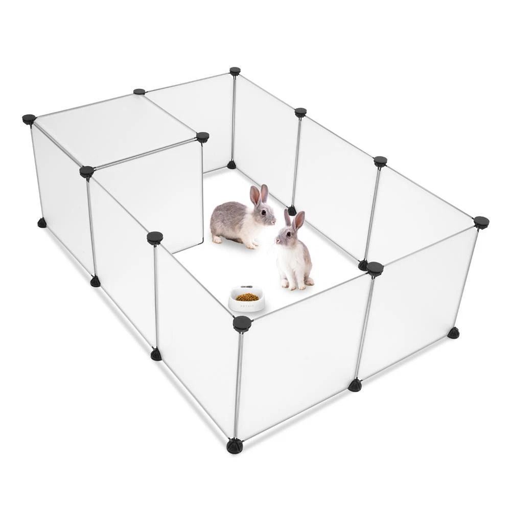 Portable Pet Playpen, Large Plastic Yard Fence, Puppy Kennel Crate, Rabbit Guinea Pig Cage, Small Animal Enclosure