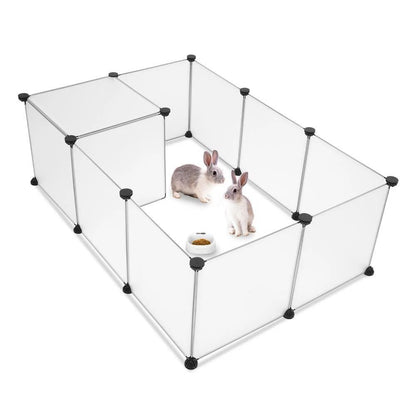 Portable Pet Playpen, Large Plastic Yard Fence, Puppy Kennel Crate, Rabbit Guinea Pig Cage, Small Animal Enclosure