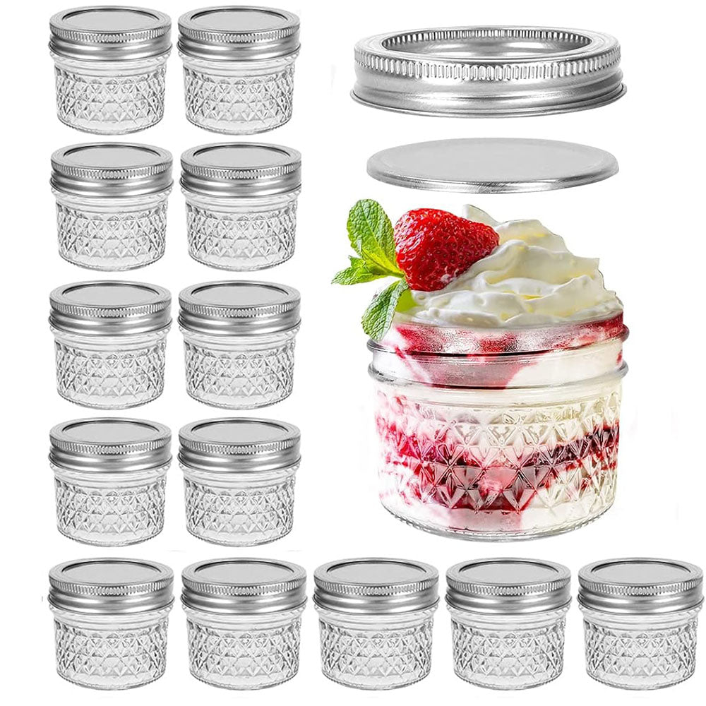 Mini Glass Mason Spice Jars With Separable Lids, Canning Jars for Honey, Jam, Jelly, Wedding Favors & Organized Kitchen