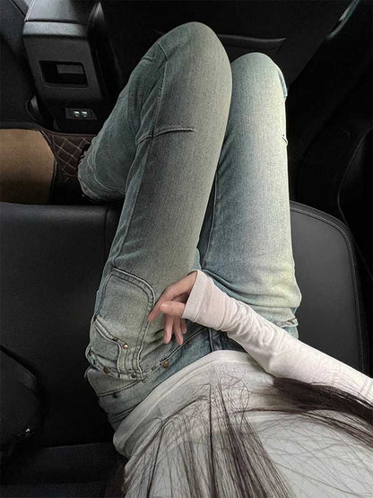 Women Flared Denim Pants Autumn Winter, Y2k Low Rise Skinny Trumpet Pants, Bell Bottom Bootcut Jeans Fashion