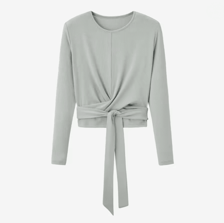 Summer Ribbed Wrap Top And A Line Dress Matching Set 3