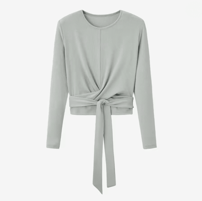 Summer Ribbed Wrap Top And A Line Dress Matching Set 3