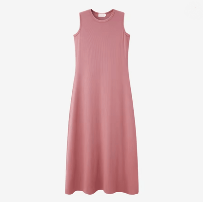 Summer Ribbed Wrap Top And A Line Dress Matching Set 8