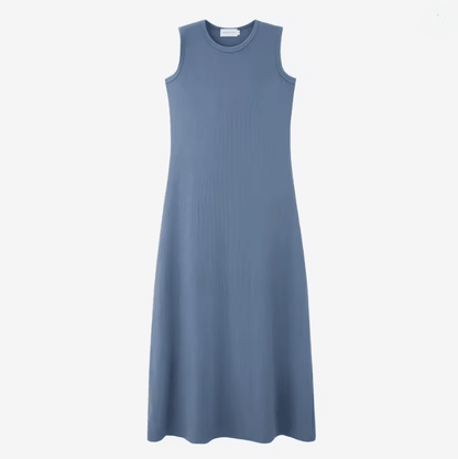 Summer Ribbed Wrap Top And A Line Dress Matching Set 9
