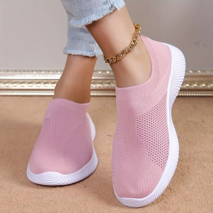 Breathable Elastic Flat Sneakers for Women Lightweight Summer Shoes