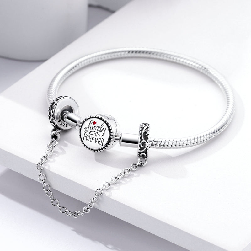 Sterling Silver Safety Chain Beads Aircraft Earth Camera Daisy Silicone Charms for Original Bracelets DIY Jewelry Women