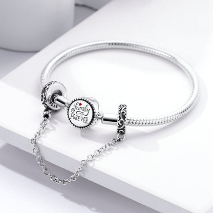 Sterling Silver Safety Chain Beads Aircraft Earth Camera Daisy Silicone Charms for Original Bracelets DIY Jewelry Women