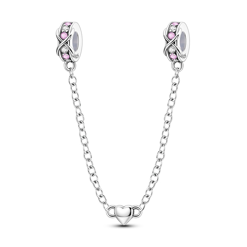Sterling Silver Safety Chain Beads Aircraft Earth Camera Daisy Silicone Charms for Original Bracelets DIY Jewelry Women