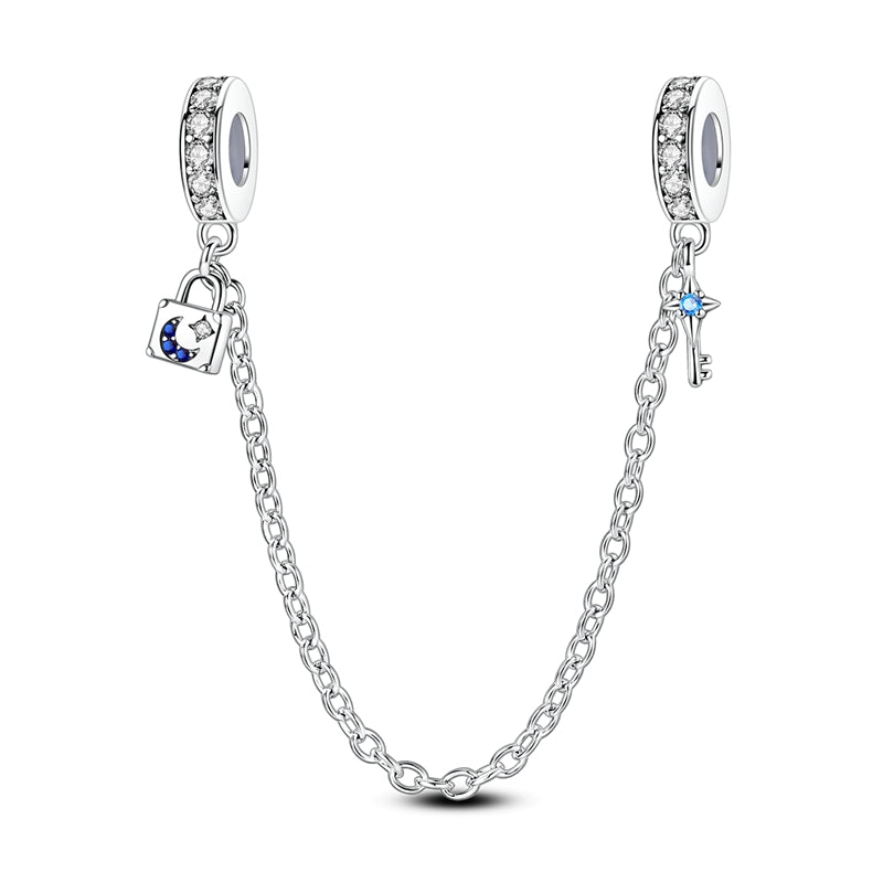 Sterling Silver Safety Chain Beads Aircraft Earth Camera Daisy Silicone Charms for Original Bracelets DIY Jewelry Women