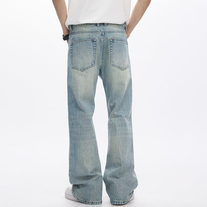 Light Blue Streetwear Loose Fit Bootcut Jeans Spring Jeans For Men Flared Pants Mens Trousers Quali 2
