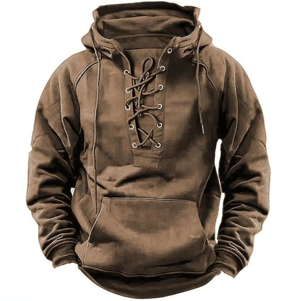 Mens Retro Hooded Casual Jacket Loose Fit Autumn Winter Outdoor 1