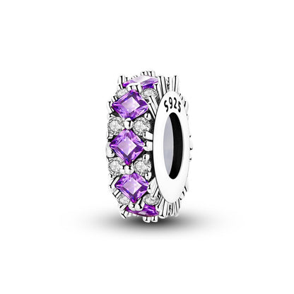 Sterling Silver Rainbow Zircon Butterfly Dragon Beads, Colorful Silicone Stopper Charms Fit DIY Bracelets Jewelry