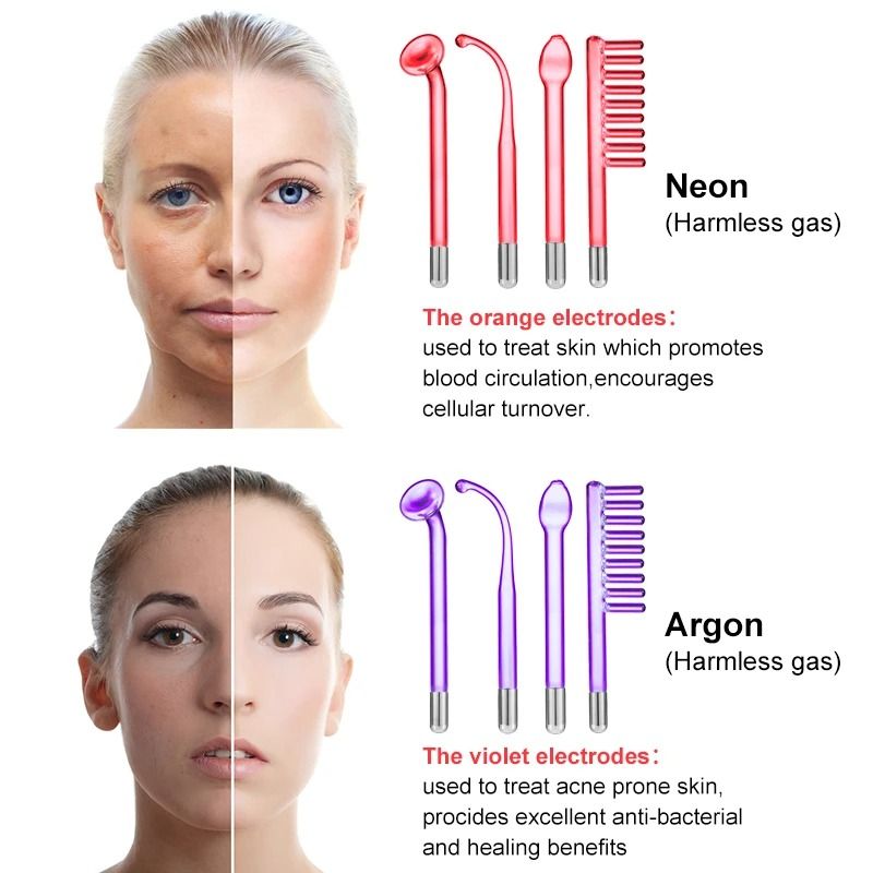 7in1 High Frequency Electrode Skin Care Wand Machine 4