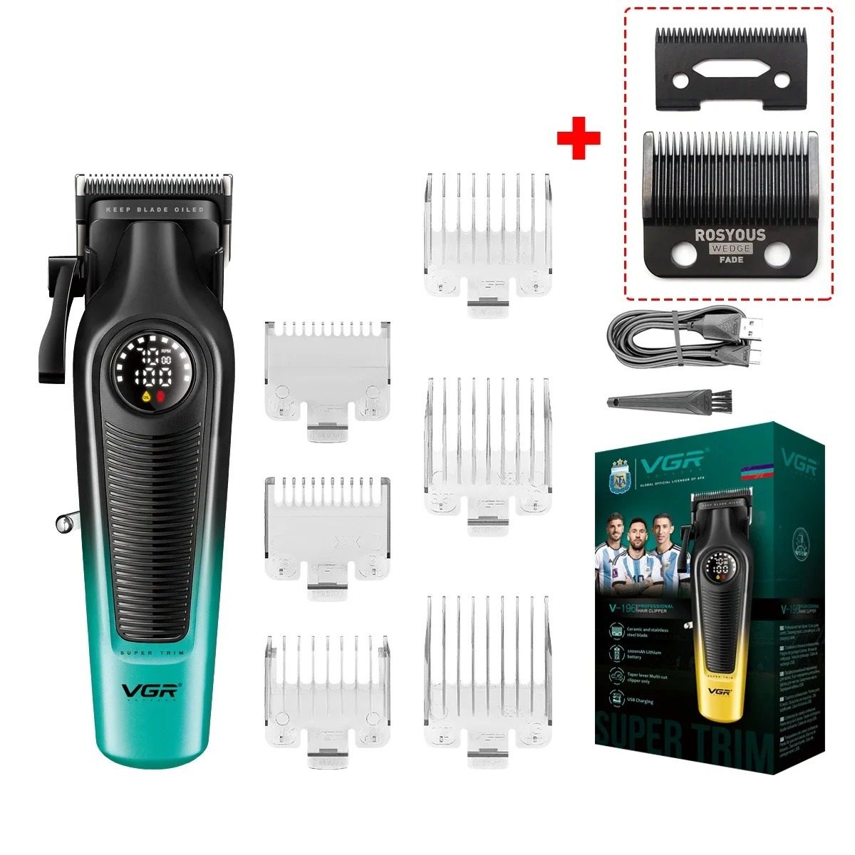 Professional Cordless Hair Clipper With Ceramic Blade And LED Display 9