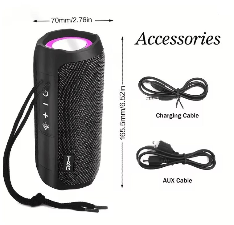 Portable Wireless Bluetooth Speaker With LED Light And FM Radio 1
