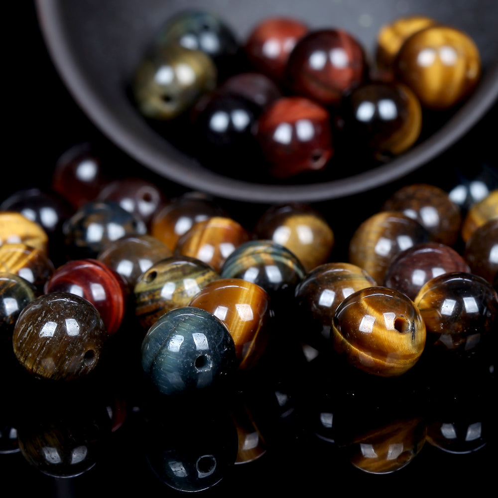 Natural Round Tiger Eye Amazonite Lava Turquoises Agates Jaspers Garnet Spacer Loose Stone Beads Fo 4