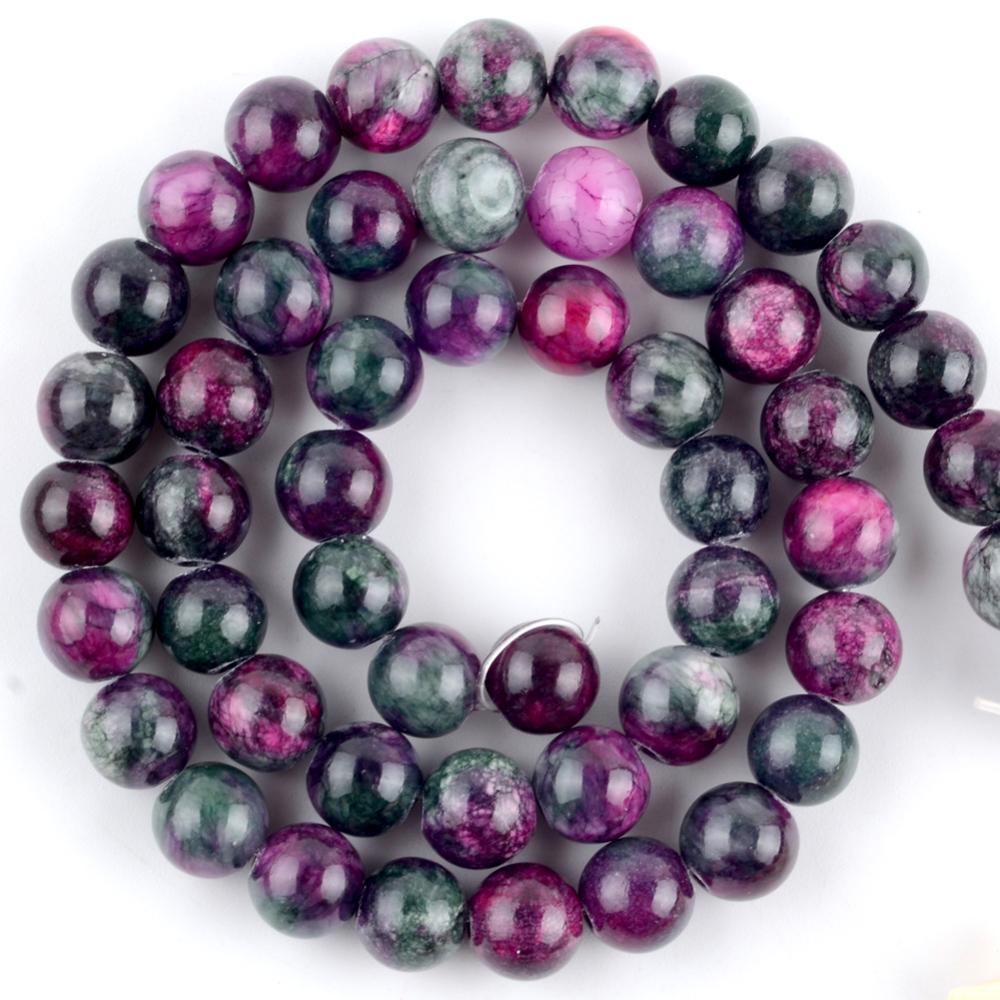 Natural Round Tiger Eye Amazonite Lava Turquoises Agates Jaspers Garnet Spacer Loose Stone Beads for Handmade Bracelets