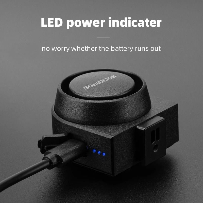 ROCKBROS Electric Bike Alarm Bell With Wireless Remote And Type C Rechargeable Anti Theft Vibration 2