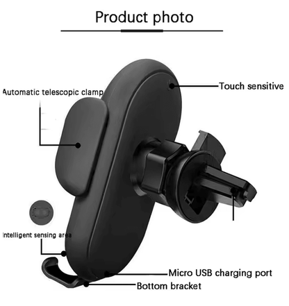 30W Fast Wireless Car Charger With Automatic Phone Mount 2