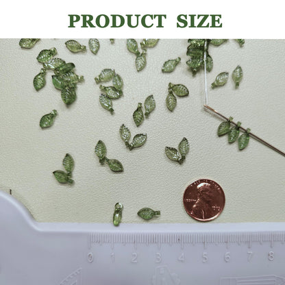 NatureInspired Green Leaf Charms Acrylic Transparent Beads For DIY Jewelry Crafting Pendants Bracel 3