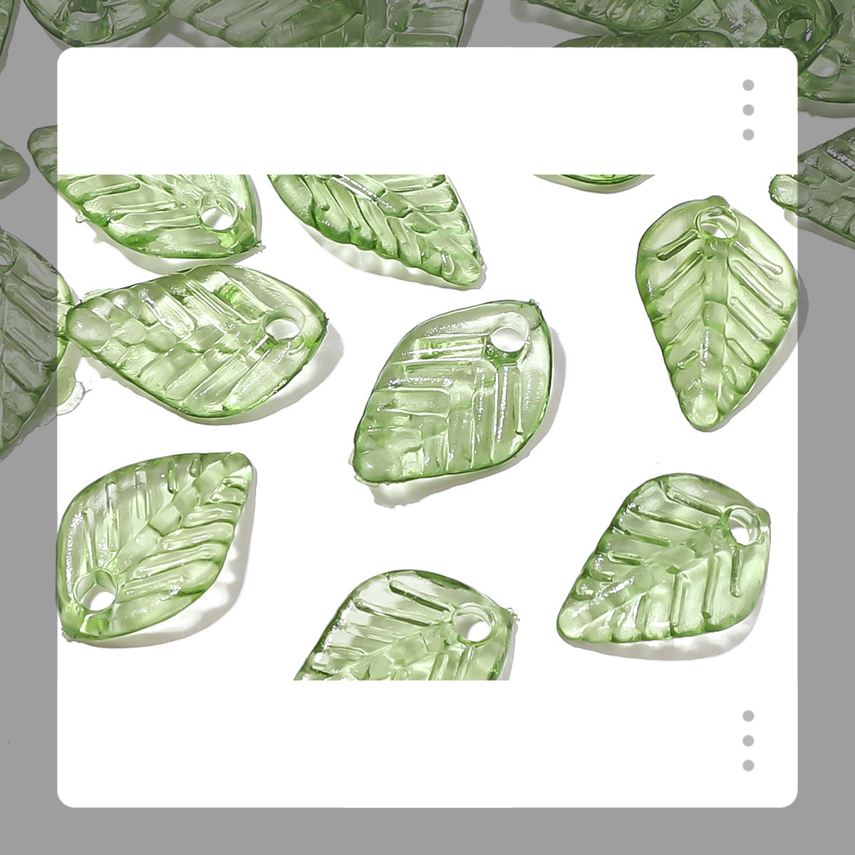 NatureInspired Green Leaf Charms Acrylic Transparent Beads For DIY Jewelry Crafting Pendants Bracel 6