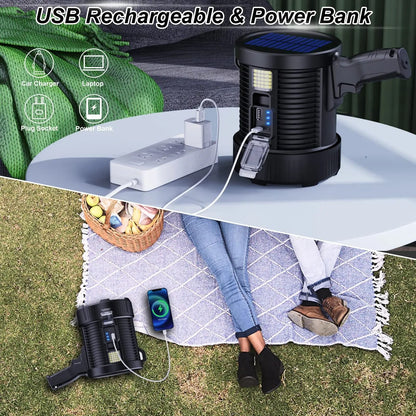 Rechargeable Spotlight 900000 Lumens LED Handheld Flashlight With Solar Charging 4