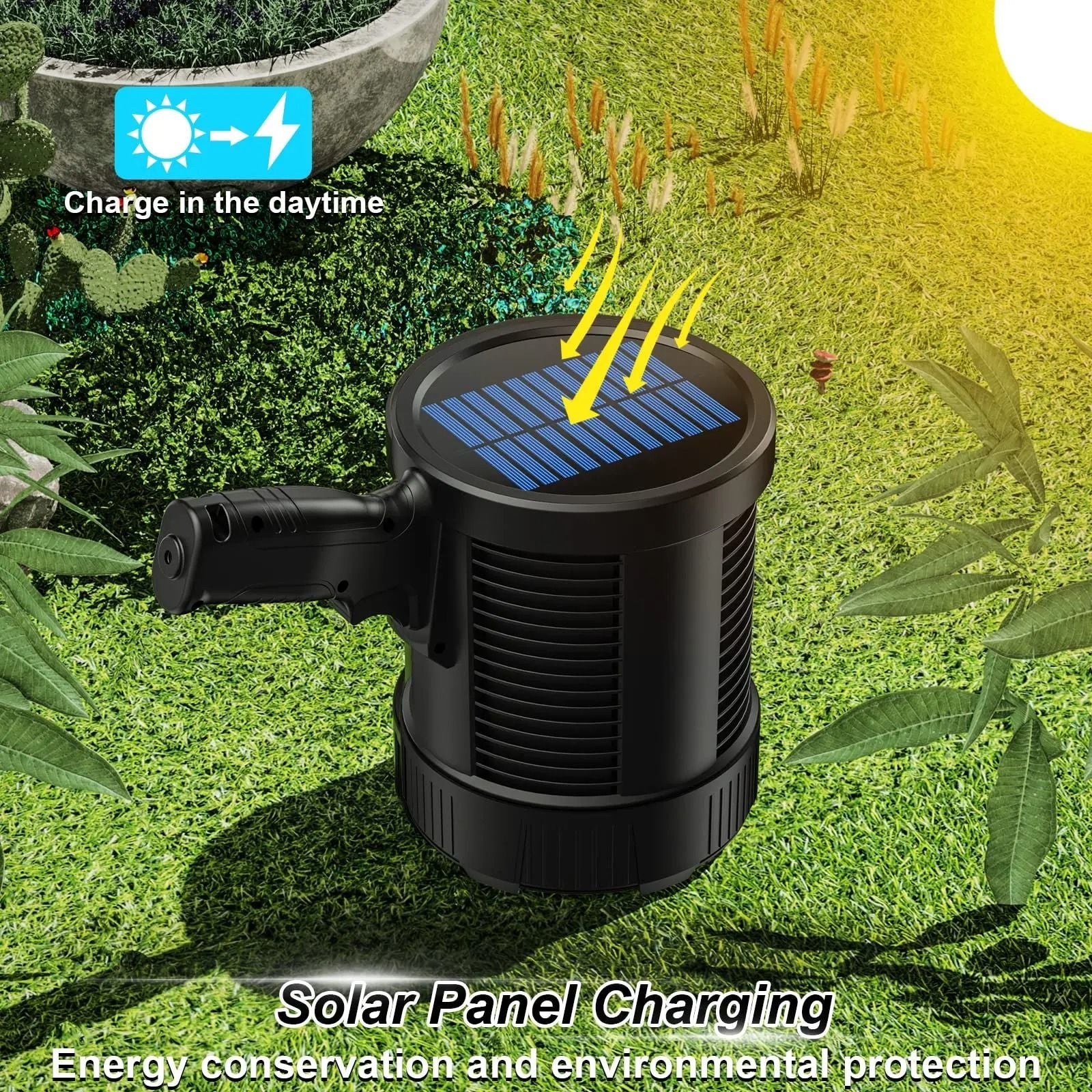 Rechargeable Spotlight 900000 Lumens LED Handheld Flashlight With Solar Charging 5