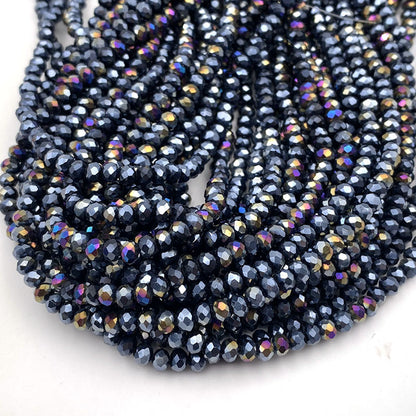 Crystal Beads Rondelle Loose Spacer Glass Faceted Beads for Jewelry Making, DIY Needlework, Bracelets & Jewelry