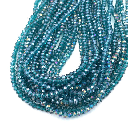 Crystal Beads Rondelle Loose Spacer Glass Faceted Beads for Jewelry Making, DIY Needlework, Bracelets & Jewelry