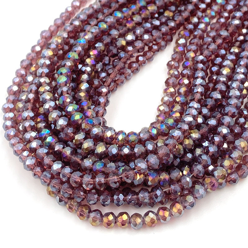 Crystal Beads Rondelle Loose Spacer Glass Faceted Beads for Jewelry Making, DIY Needlework, Bracelets & Jewelry