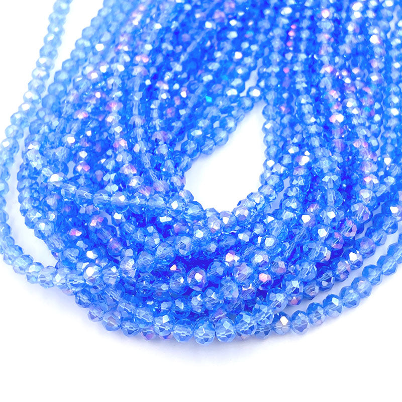 Crystal Beads Rondelle Loose Spacer Glass Faceted Beads for Jewelry Making, DIY Needlework, Bracelets & Jewelry