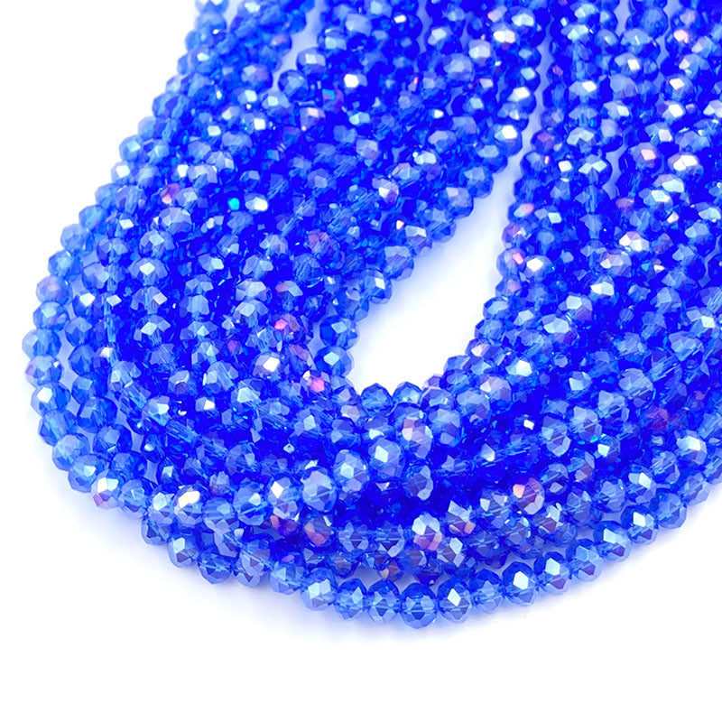 Crystal Beads Rondelle Loose Spacer Glass Faceted Beads for Jewelry Making, DIY Needlework, Bracelets & Jewelry