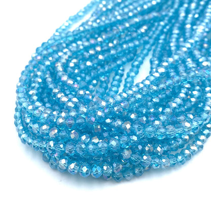 Crystal Beads Rondelle Loose Spacer Glass Faceted Beads for Jewelry Making, DIY Needlework, Bracelets & Jewelry