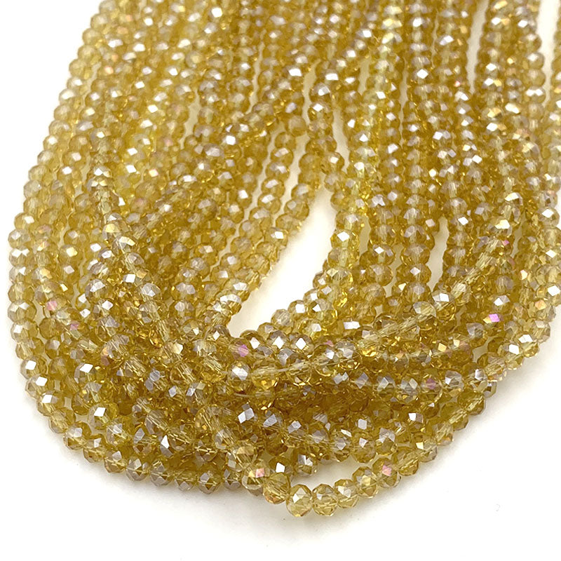 Crystal Beads Rondelle Loose Spacer Glass Faceted Beads for Jewelry Making, DIY Needlework, Bracelets & Jewelry