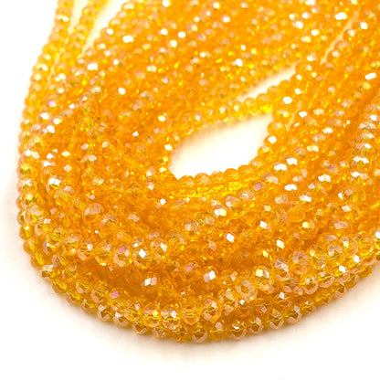 Crystal Beads Rondelle Loose Spacer Glass Faceted Beads for Jewelry Making, DIY Needlework, Bracelets & Jewelry