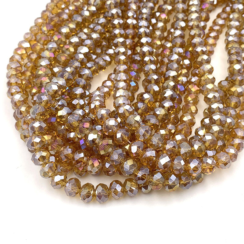 Crystal Beads Rondelle Loose Spacer Glass Faceted Beads for Jewelry Making, DIY Needlework, Bracelets & Jewelry