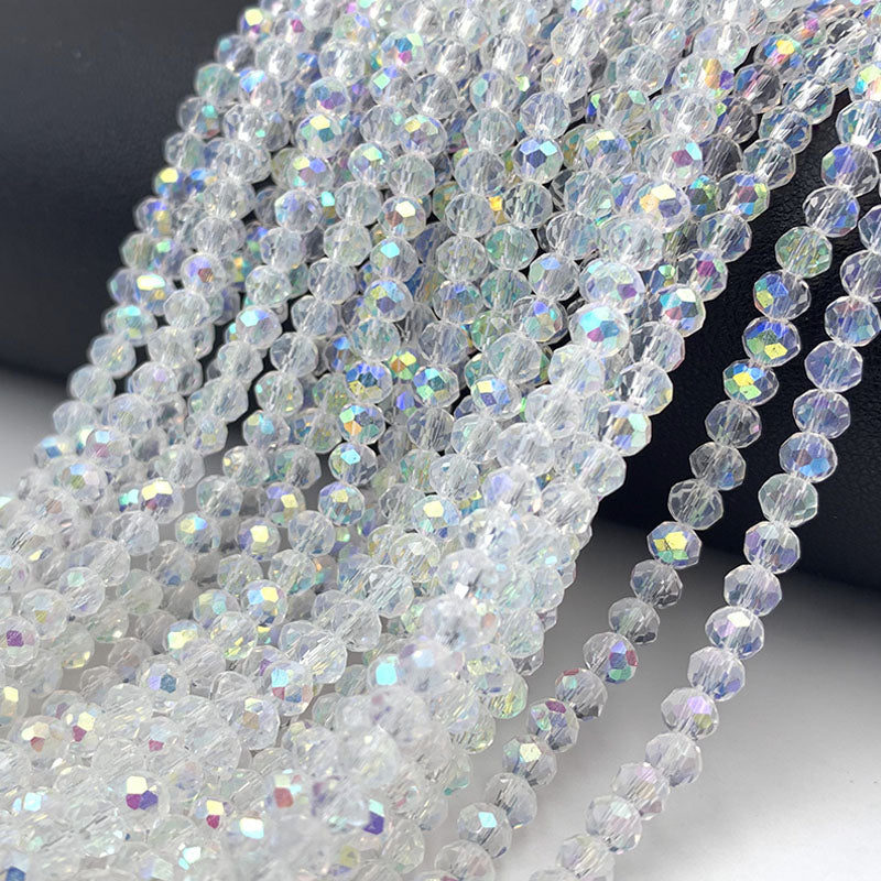 Crystal Beads Rondelle Loose Spacer Glass Faceted Beads for Jewelry Making, DIY Needlework, Bracelets & Jewelry