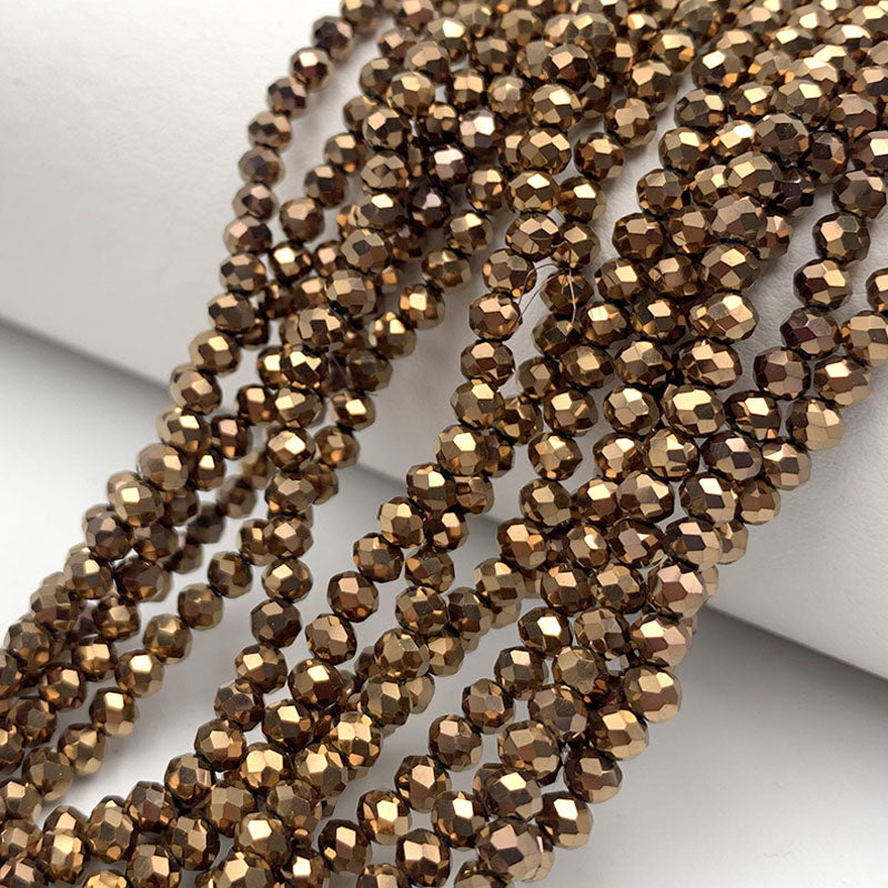 Crystal Beads Rondelle Loose Spacer Glass Faceted Beads for Jewelry Making, DIY Needlework, Bracelets & Jewelry