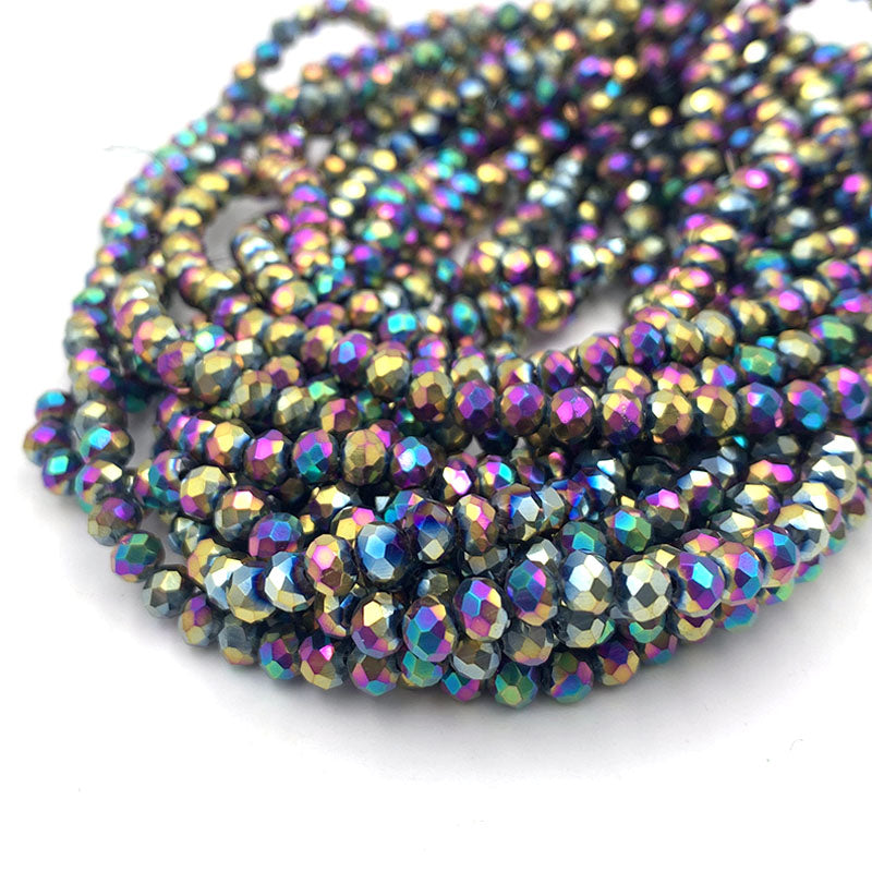 Crystal Beads Rondelle Loose Spacer Glass Faceted Beads for Jewelry Making, DIY Needlework, Bracelets & Jewelry