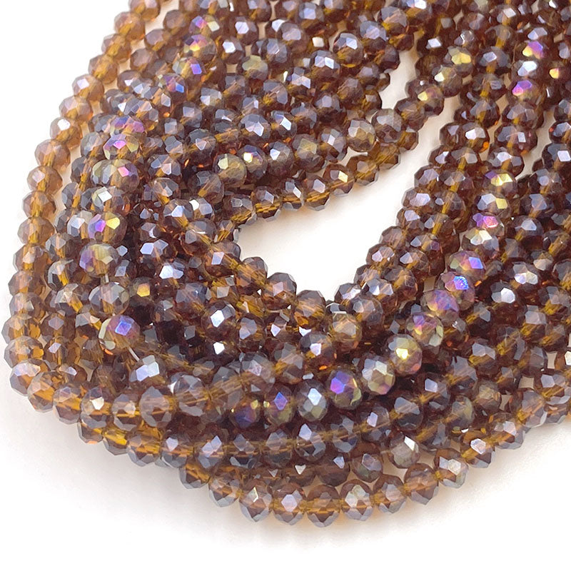 Crystal Beads Rondelle Loose Spacer Glass Faceted Beads for Jewelry Making, DIY Needlework, Bracelets & Jewelry