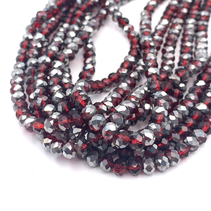 Crystal Beads Rondelle Loose Spacer Glass Faceted Beads for Jewelry Making, DIY Needlework, Bracelets & Jewelry