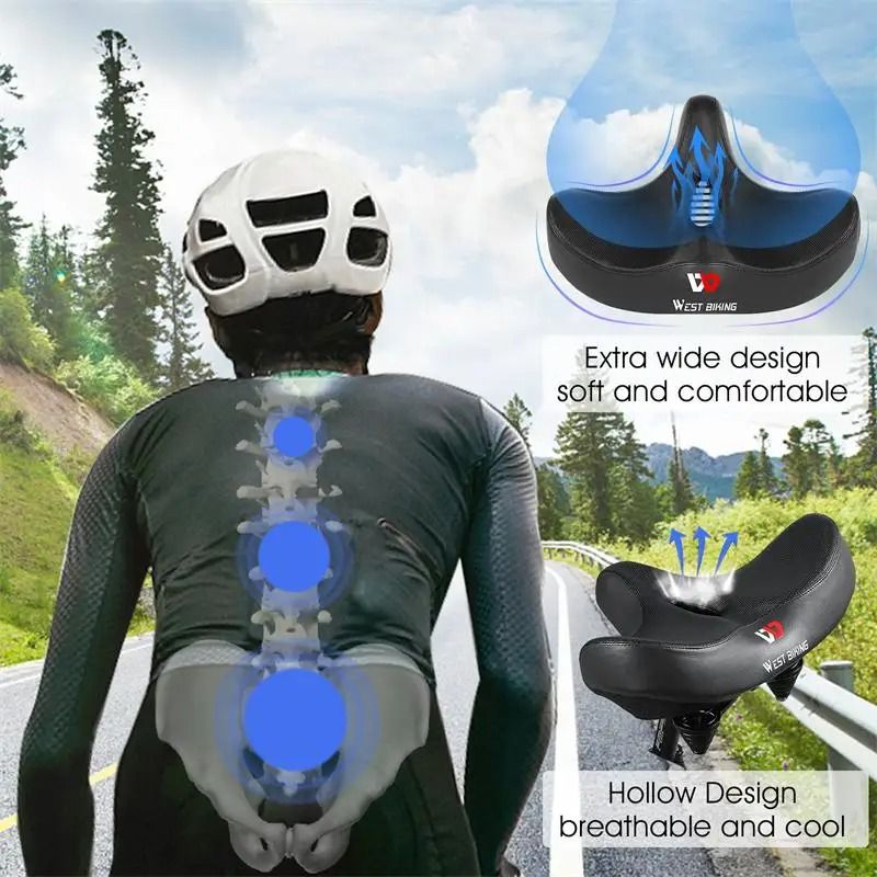 Ergonomic Soft Bicycle Saddle Wide Comfortable Cushion Seat 2