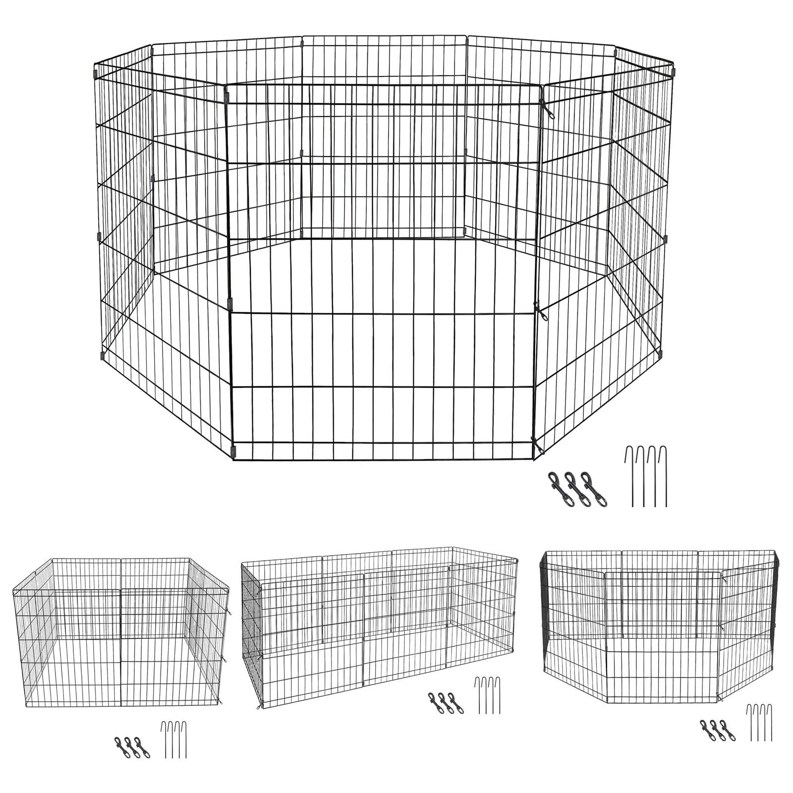 Pet Dog Playpen, Exercise Fence, Cage Kennel, 8 Panel, Indoor Outdoor Dog Fence, Foldable Portable Pet Play Yard