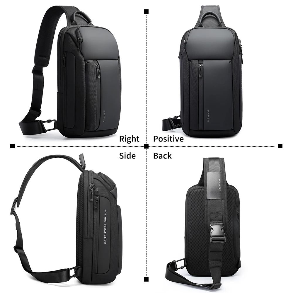 Mens Waterproof Oxford Crossbody Chest Bag With Large Capacity 3