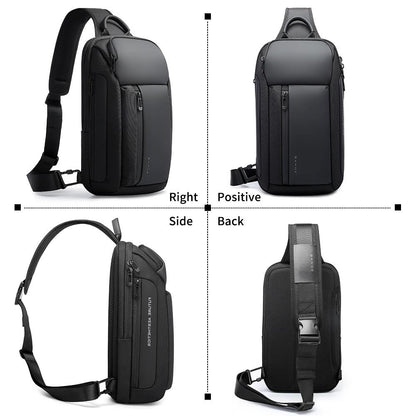 Mens Waterproof Oxford Crossbody Chest Bag With Large Capacity 3
