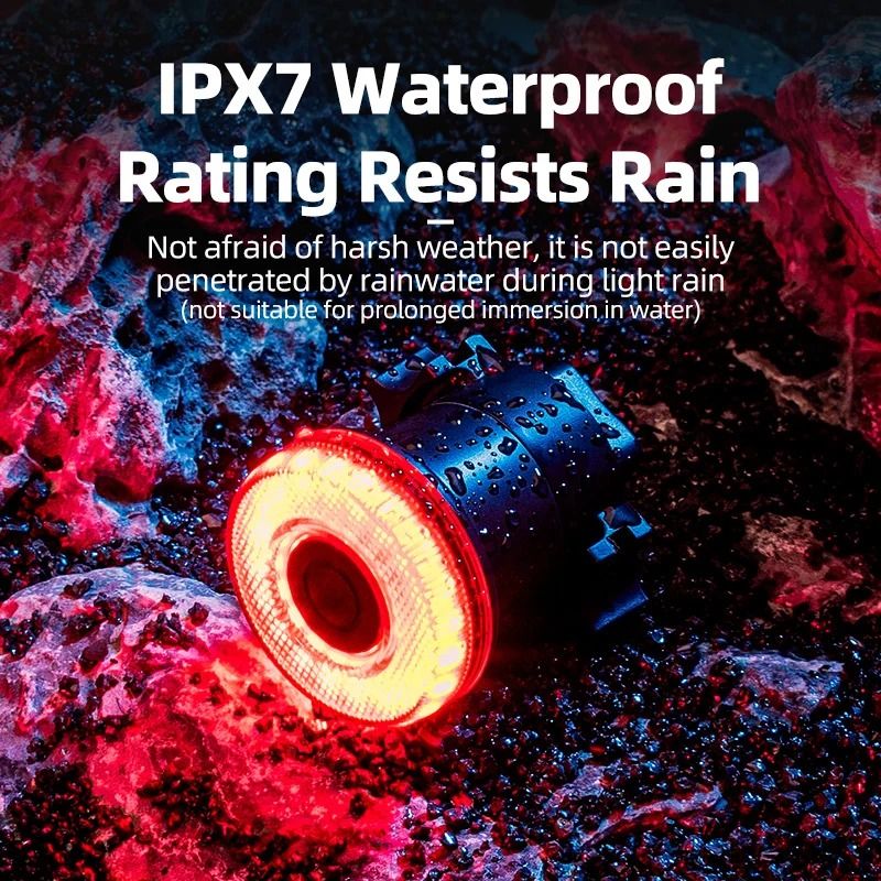 Smart Bike Tail Light Waterproof USB Rechargeable Rear Bicycle Light 3