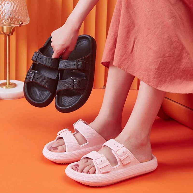 Platform Slippers For Women Soft Sole Cloud Slides Summer Non Slip Beach Sandals 6