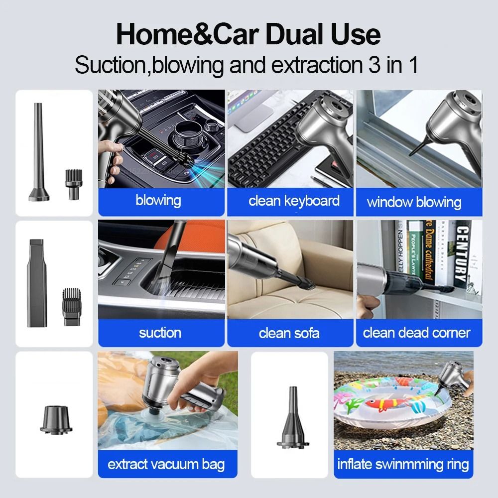 Car Vacuum Cleaner Powerful Wireless Handheld With Strong Suction 5