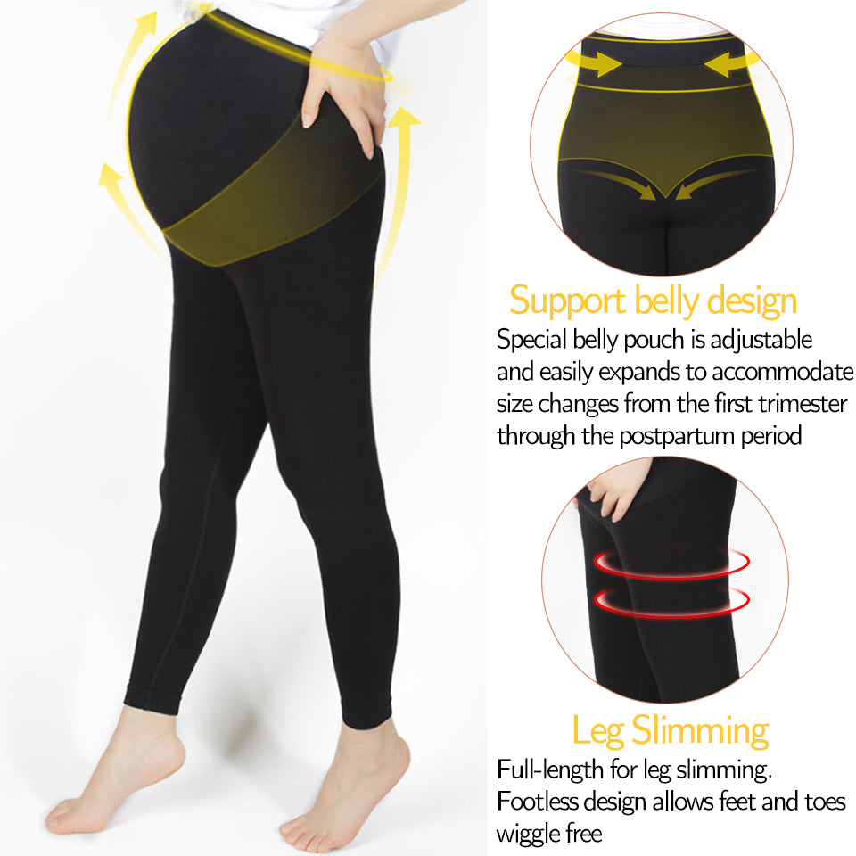 High Waist Pregnancy Leggings Belly Support Skinny Maternity Clothes Knitted Body Shaper Trousers F 3